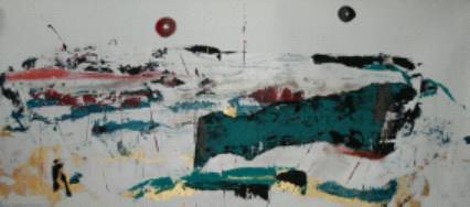 Immagine - Rif. Opere di Claudia Liuzzi - COD. 54 - PAESAGGIO DELLANIMA - H cm 50 x 100 - Tecnica mista su tela